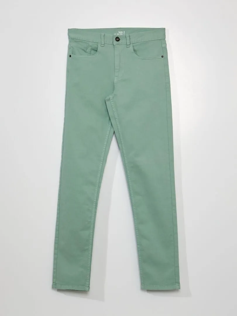 VAQUERO SLIM CON 5 BOLSILLOS L32  VERDE